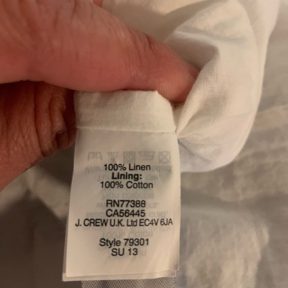 J.Crew Blue And White Stripped Linen Skirt Nautical look size O - Picture 9 of 11